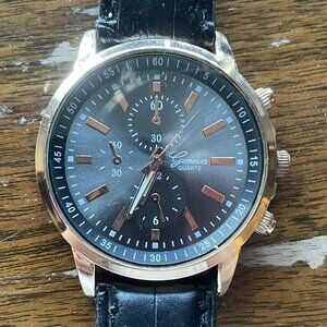 Geneva Quartz Leather-Band Women's Watch